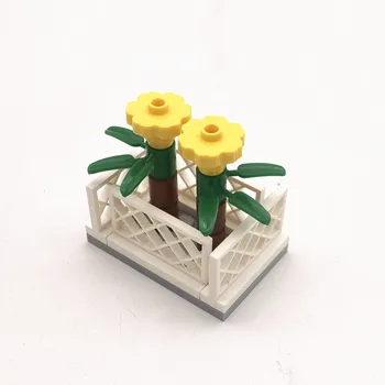 MOC Biljke Gradivni Blokovi Cvijeće Drveće Građevinski Igračke Pogled Na Ulicu Grada Cigle Kompatibilne Klasični Blokovi Juguetes