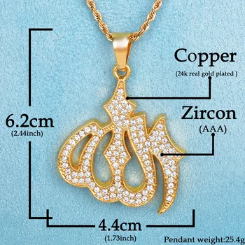Шкентель nakit boje zlata vjerski muslimanski za nakit, ogrlice hip-hop ljudi