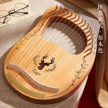 16 Gudački Drveni Glazbeni Instrument od Mahagonija Harfa Lira 19 Gudački Gudački Instrument je Lira Harfa s Alatom Postavke za Početnike