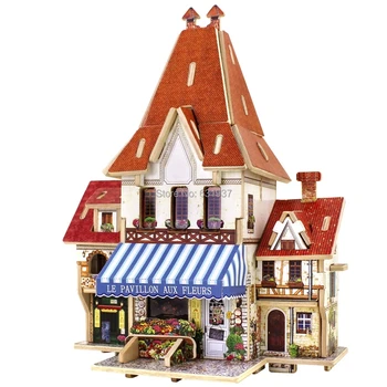 3D Ljubavne osjećaje svijeta Diy Kuća Lutaka Dječje igračke, drvene izrade za odrasle građevinske zagonetke model zgrade Poklon