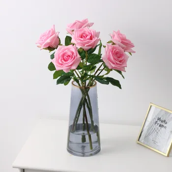 Umjetna Lateks Cvijet Ruže Trenutno Dodir Vjenčanje Office Home Hotel Ukras Radne Površine, Boja Imitacija Sastav Pribor