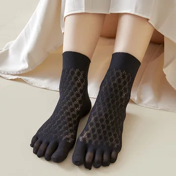 5 Parova Ženskih Najlon Čarape sa 5 prstiju, Ljetni Mrežaste Prozračna Fine Čvrste Mekana Elastična Slobodan Svilene Čarape Bez Heel, Čarape Dobre Kvalitete