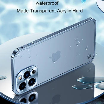 Aluminijski Luksuzni ultra-tanki Metalni Torbica Za iPhone 13 Pro MAX 12 Pro 11 Pro Branik Zaštitnik Kamere Mat PC Prozirni Poklopac