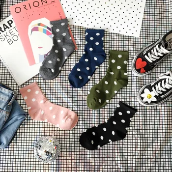 Jesensko-zimske Nove Slatka Čarape grašak, Ženske Čarape srednje dužine, ženske čarape u Koledž stilu