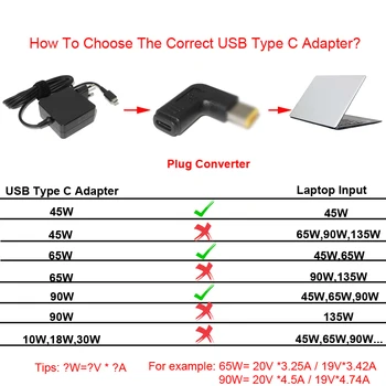 Priključak Adaptera za Napajanje Laptopa Priključak dc USB Type C Ženska je Na Sveopće Priključak Pretvarač Za Laptop Hp, Dell, Asus, Acer, Lenovo