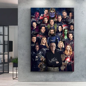 Moderni Marvel Avengers Igra je Gotova Potpis Superheroja Plakati i Dezena Platna i Starinski Film Zidni Umjetničke Slike za Dnevni boravak
