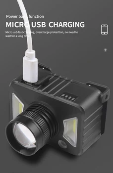 Mini-COB LED Налобный Fenjer 6000LM SA Senzorom Pokreta Tijela USB Punjiva Lampa 5 Način Kamp Svjetiljku Glavu Svjetlo Lampe
