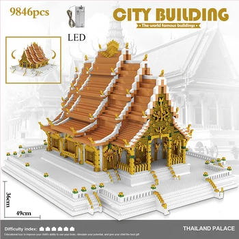 10600 kom. poziv Kineski stil Yuanmingyuan Great Wall složenih građevinskih blokova Zabranjeni Grad je zgrada dvorište model igračke poklon