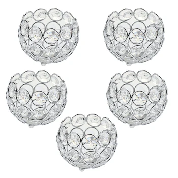 Set od 5 Kristalni zdjele s Zaslonom, Tea Svijećnjak, Svijećnjak u obliku Глобуса, Središnji dio kućnog Pauze Svadbenog stola, Srebro