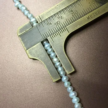 100 Vlasi Bijele Boje Prirodni Slatkovodni Biseri 2,5 ~ 3 mm Oval Male Veličine Slobodne Perle