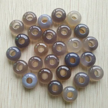 Moda 2017 godine, kvalitetan prirodni siva oniks okruglog oblika s velikom rupom perle Za Ovjes Narukvica 50 kom./lot veleprodaja besplatno
