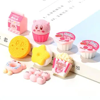 9шт Кавайная Zvijezda Kirby Crtani Anime Cupcakes Veliki Jelly Pink Smola Diy Obrt Torbica Za Telefon Naljepnice Кавайные Pribor Igračke