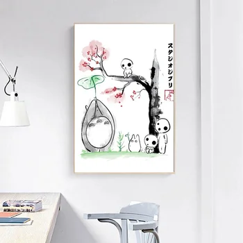 Anime Hayao Miyazaki Film Platnu Totoro Spirited away Umjetnički Plakat i Print Vintage Slika Dječja Soba Home Dekor cuadros