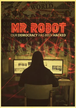 Klasicni Američki Psihološki Triler Poster Serije - Gospodin Robot - Naljepnica za Zid od Kraft papira, Dekor za Kino / Kolekcija za Zaljubljene