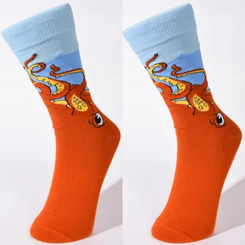 Pamučne Čarape Muške Klasicni Udoban Novost Casual Šareni Dizajn U Strip Panda Hobotnica Posada Zabavne Čarape