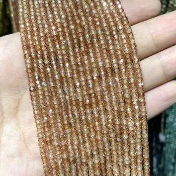 2 mm Prirodni Izbrušena Šareni Kamen Cirkon Odstojnik Rondelle Male Perle Na Struk Za Izradu Nakita DIY Ogrlica