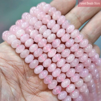 Pink Crystal Rondelle Okrugli Razuporne Perle Od Prirodnog Kamena Perle Za Izradu Nakita DIY Narukvice Privjesci Pribor 15 