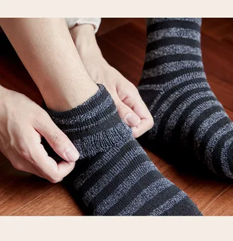 1 par Obložen Vunene Čarape, Muške Kvalitetne Tople Zimske Čarape, Pamučne Čarape Božićni Poklon, Gospodo Termo...