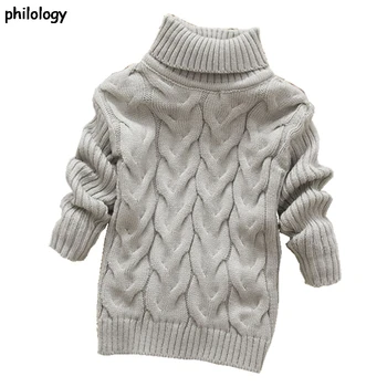 ФИЛОЛОГИЯ od 2 do 8 godina monotono zimske odjeće za dječake i djevojčice, dječje debele pletene majice s visokim воротом, однотонный pulover s visokim ovratnikom, džemper