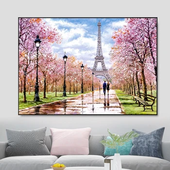 Francuska Par Pariz-Eiffelov Toranj Zid Umjetnost Platnu Apstraktne Slike Krajolika Plakati I Ispisuje Slike za uređenje Dnevnog boravka