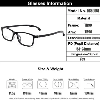 Gmei Optički Urltra-Light TR90 Gospodo Optički bodove u Okvir s punim Okviri, Plastične Ženske Naočale za Kratkovidost, Dalekovidost, Naočale M8004