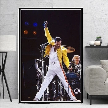 Freddie Mercury 1986 Kraljica Legendarna Pjevačica Zvijezda Platnu Slikarstvo Plakata i Grafika Umjetnička Slika za Moderno uređenje Doma Spavaće sobe