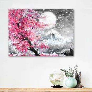 Cvijet trešnje Planina Fuji Japanski Tisak Plakata Na Platnu Slika Zidni Umjetničke Slike za Dnevni boravak Kuhinja Interijer Doma Dekor