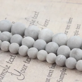 6 8 10 mm Mat Siva Cvijet Jaspis mat perle od prirodnih kamenja Okrugli slobodan perle za izradu nakita diy narukvica i ogrlica 15