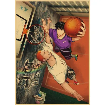 Klasični Anime Film ZAKUCAVANJE Plakat Starinski Košarka Ukras Kuće Slikarstvo Kraft Papir Umjetnička Oznaka Na Zid