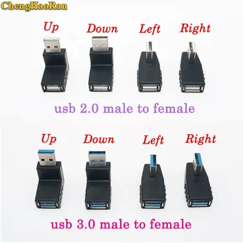 ChengHaoRan 1pc Kut od 90 stupnjeva L Savijanje USB 2.0, Usb 3.0 Priključak-Ženski Produžni Adapter Priključak za Računalo, Prijenosno računalo