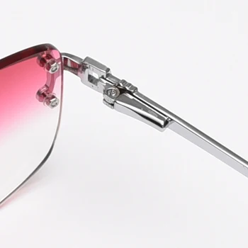 Peekaboo gradijent ispunjava leće metalne sunčane naočale rimless kvadrat plave uv400 kvalitetne smeđe ženske sunčane naočale za muškarce 2022 bez okvira