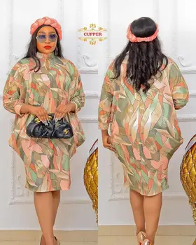 Afrički Haljina Za Žene Boubou Africain Femme, Odjeća u stilu дашики s po cijeloj površini, Velike Dimenzije, Rukav 