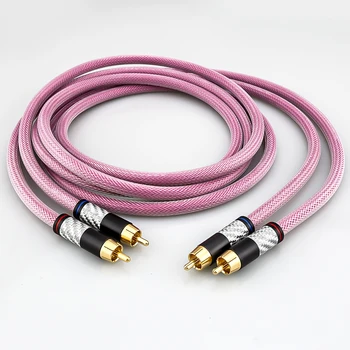 Visoka Kvaliteta Karbonskih Vlakana Pozlaćena 2RCA Kabel 6N OFHC Audio kabel Dvostruka RCA Signalni Linija Rca Kabel za XLO HTP1