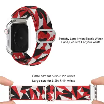 Za Apple Watch 6 5 4 3 2 SE Novi retro Remen Za sat, Elastični najlon Remen s metalnim ovalnog Kopča Za iWatch 44 40 42 38 mm Fran-4bd