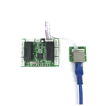 Mini modul dizajn ethernet preklopnik tiskana pločica za Ethernet switch modula 10/100 Mbit/s 3/5/6/8 portovi i konektori PCBA odbora OEM Matična ploča