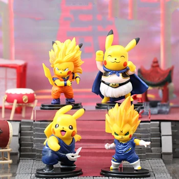 4 kom./compl. Dragon Ball cos Pikachu Anime Lik Cosplay Vegeta Super Сайян Kip Kawai Figurica Pokemon Nakit Za Pečenje Kolača