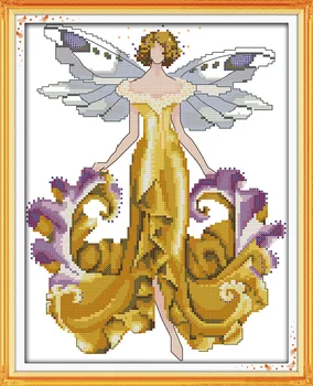 Iris spirit skup križićima fairy girl DMC aida 18ct 14ct 11ct tkanina broje tiskano platno set uboda vez ručni rad