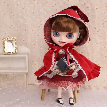 Kostim ledena lutke DBS Blyth mala Crvena kapa s накидкой odijelo Anime djevojka 1/6 BJD Tijelo