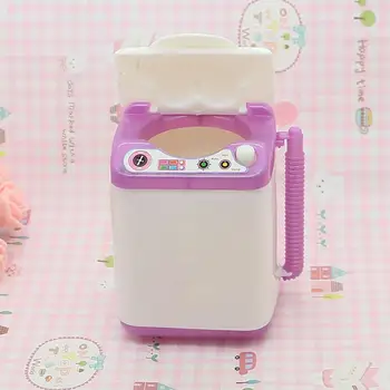 Lutka Za Pranje Rublja Slatka Boji Silikon Mini Stroj Za Pranje Rublja Igračka Kuća Lutaka Pribor