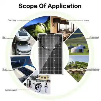 600 W Fleksibilni Solarni Panel Vodootporne Solarna Baterija Ourdoor Punjiva Solarni Sustav Za Automobil RV Brod Kamp Putovanja