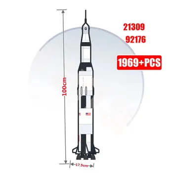 Kreativni Apollo-Saturn Broj 5 Odgovara 21309 92176 Raketne Cigle Model Gradivni Blokovi Ideje Serije Dječje Obrazovne Igračke, Pokloni