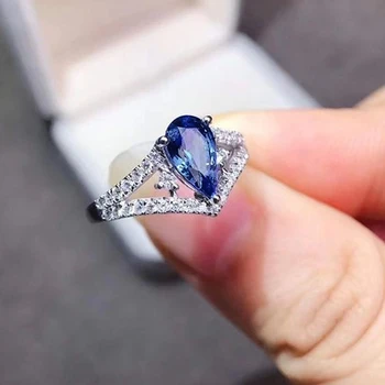 Huitan Bling Bling Plava Kruška Kubni Cirkonij Prsten je Nedavno Razvijen V Vjenčanje Vjenčanje Pribor za Žene Modni Nakit 2022