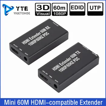 Mini 60 M HDMI-kompatibilnu produžni kabel (predajnik i prijemnik) Na signal RJ45 Cat5e Cat6 Ethernet, HDMI Pošiljatelj i primatelj