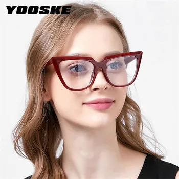 YOOSKE Novi Anti Plavo Svjetlo Naočale Okvira Za Žene Vintage Mačje Oči Naočale Velike Rimless Bluelight Blokiranje Naočale Branded Dizajnerske Cipele
