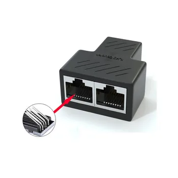 1 kom. Od 1 Do 2 Puta Lan RJ45 Produžni kabel Razdjelnik Ethernet Adapter Za Spajanje Na Internet-Kabel 1 Ulaz 2 Izlaz Visoke Kvalitete