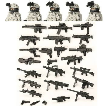 Grad je Vojna Policija Interventnu Figurice Gradivni Blokovi WW2 SAD Snow Vojnika Oružje Pištolj Snajper Mini Cigle Igračke Djeca
