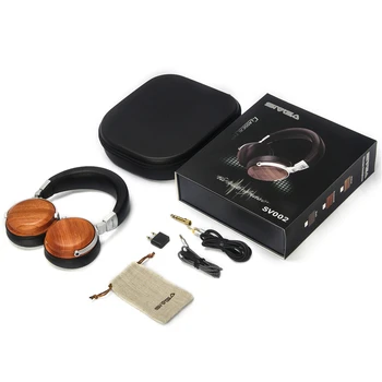 SIVGA SV002 Grafoskop, Prijenosni Drvene Dinamičke Slušalice S mikrofonom HI-FI DJ Monitor Studijski glazbeni Slušalica slušalice slušalice