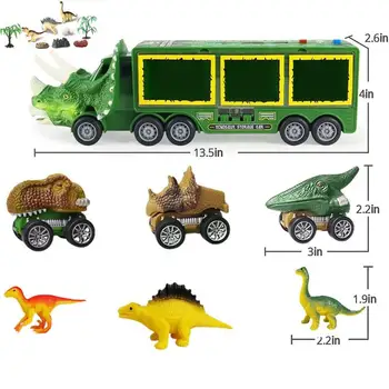 Dječji Prijevoz Dinosaur kontejnerski brod s pozadinskim Osvjetljenjem i Glazbu Dinosaur Model Životinja Za Skladištenje Vozila Prijevoznik Uređenje Igračke