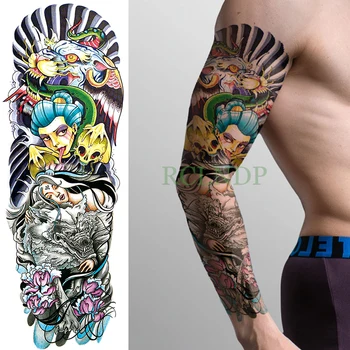 Vodootporne Privremena Tetovaža Naljepnica na cijelu ruku velike veličine Zmija эссенция tattoo naljepnice flash tetovaža lažne tetovaže za muškarce žene