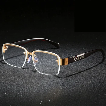 Kvalitetne Naočale za čitanje od prirodnih kristala, Trendy ženske, Muške, HD vizualni staklo, Naočale za dalekovidnost, Metalna полукадра + 1,0 do + 4,0